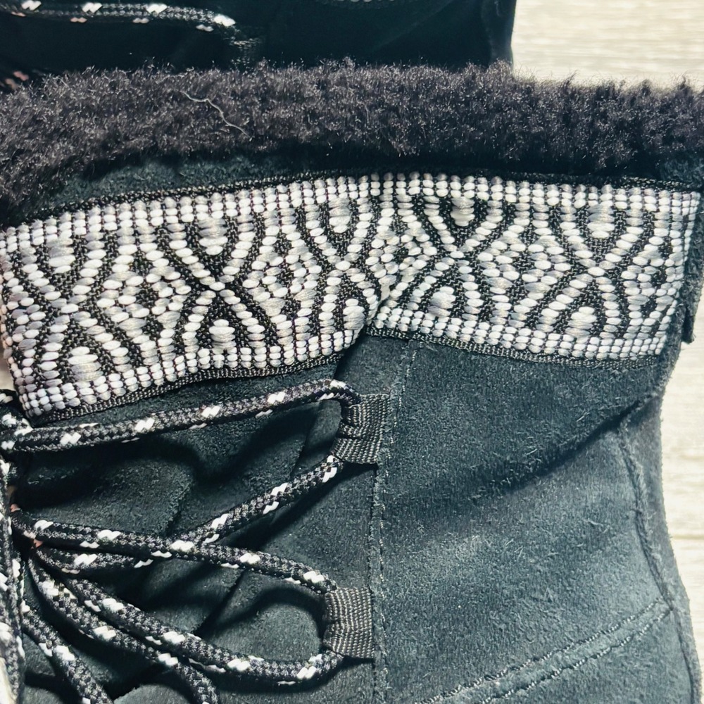 TOMS Women's Black Suede Alpine Ski Boots Size 7.5 - Picture 12 of 14
